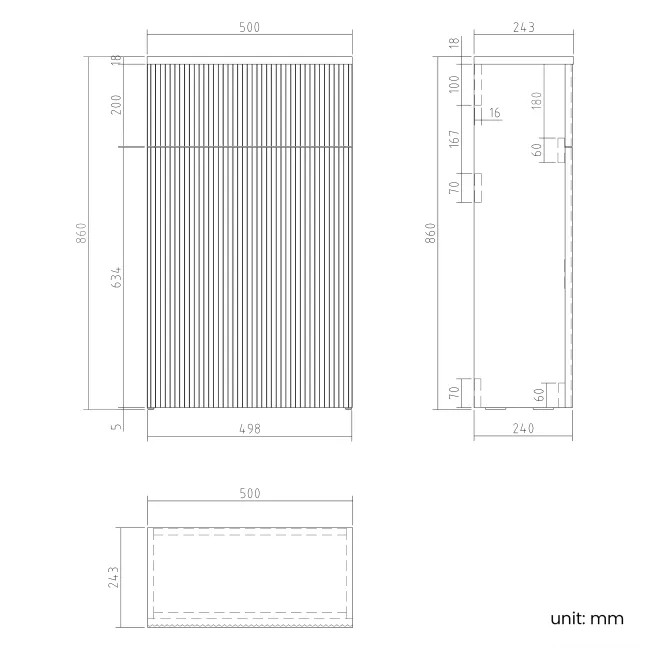 Sicily Fluted Coastal White 500 Toilet Unit