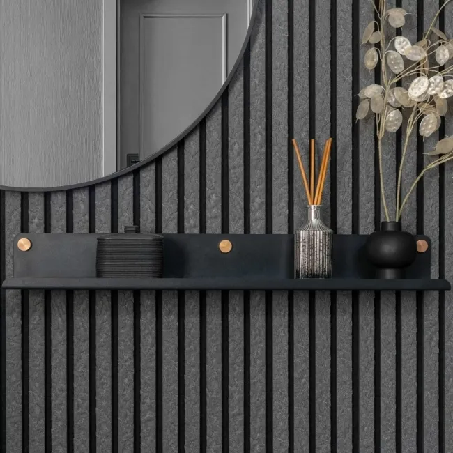 Trepanel Customise® Black Shelf 759mm inc Brass Screws