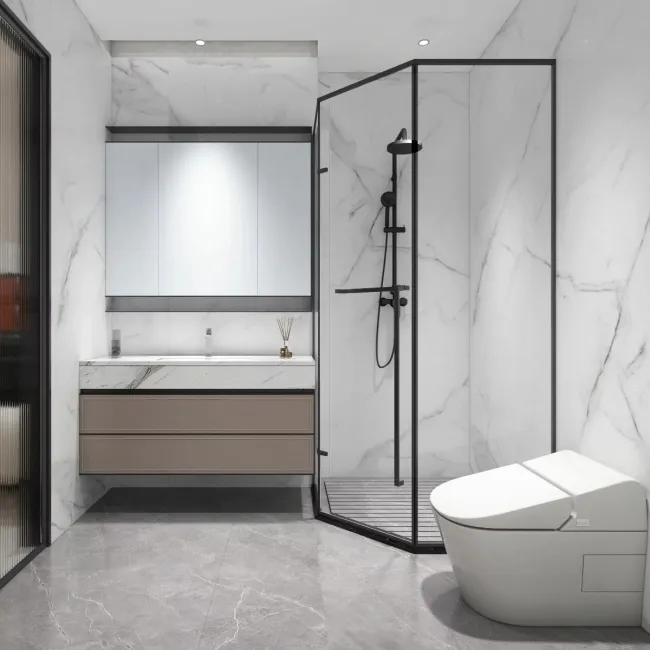 Trepanel Aqua Luxe® Bold Carrara Marble Effect Satin Embossed SPC XXL Wall Panel