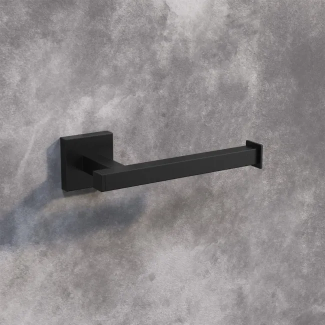Isla Matt Black Square Toilet Roll Holder