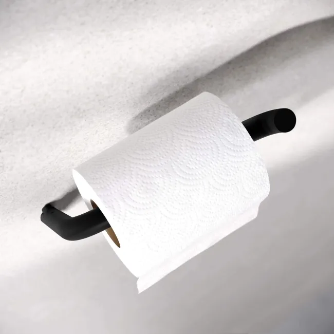 Freya Matt Black Toilet Roll Holder