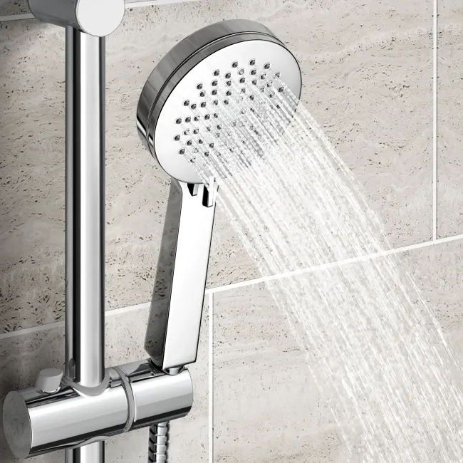 Ballina Premium Chrome Round Thermostatic Shower Set - 200mm Head & Slider Hand Shower