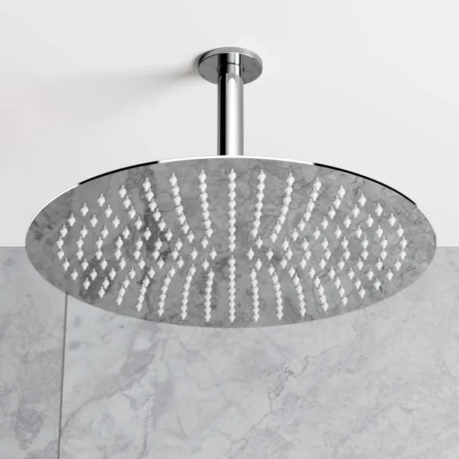 Ballina Premium Ceiling Chrome Round Thermostatic Bath Filler Shower Set - 300mm Head & Hand Shower