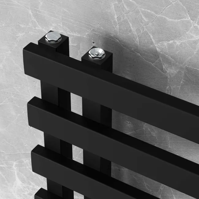 Palermo Electric Matt Black Designer Heated Towel Rail 800x450mm