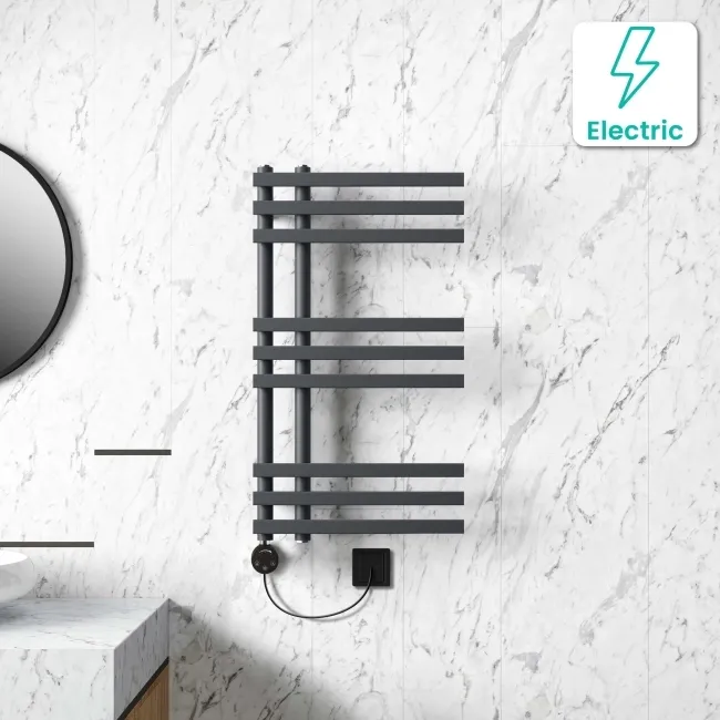 Madrid Electric Anthracite Designer Heated Towel Rail 800x450mm