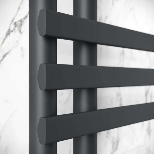 Seville Electric Anthracite Designer Flat Panel Heated Towel Rail 1600x450mm