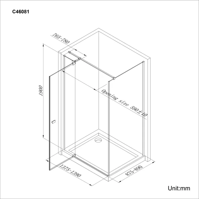 Vienna Easy Clean 8mm Hinged Shower Enclosure 1400x900mm