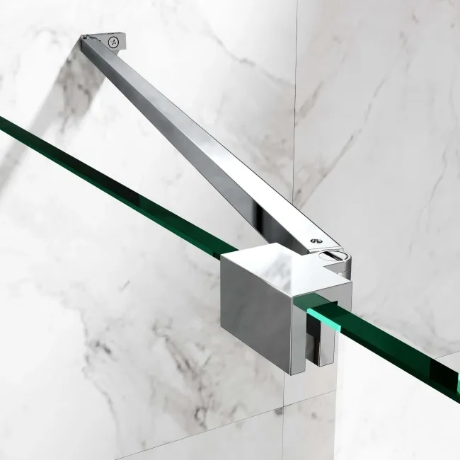 Copenhagen Easy Clean 8mm Wet Room Shower Glass Panel 1400mm & 250mm Pivotal Return Panel