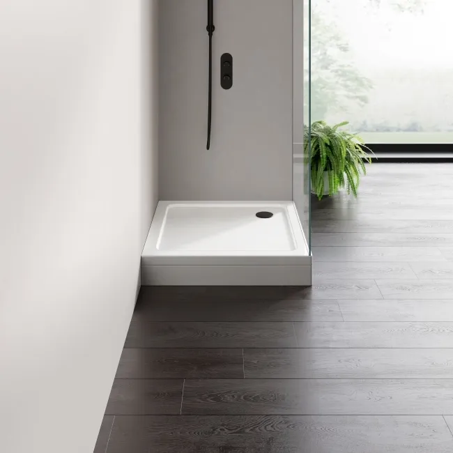 London Square Stone Shower Tray 700x700mm & Riser Kit