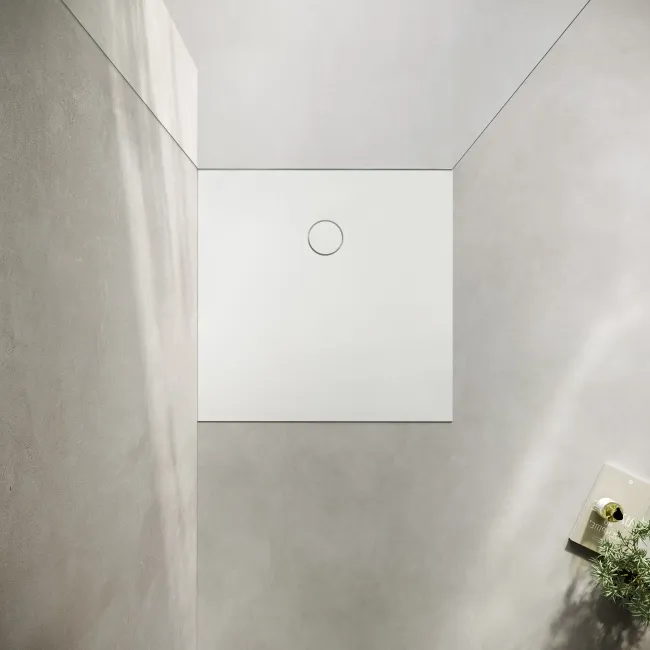 Seoul Low Profile Square Matt White Stone Shower Tray 900x900mm