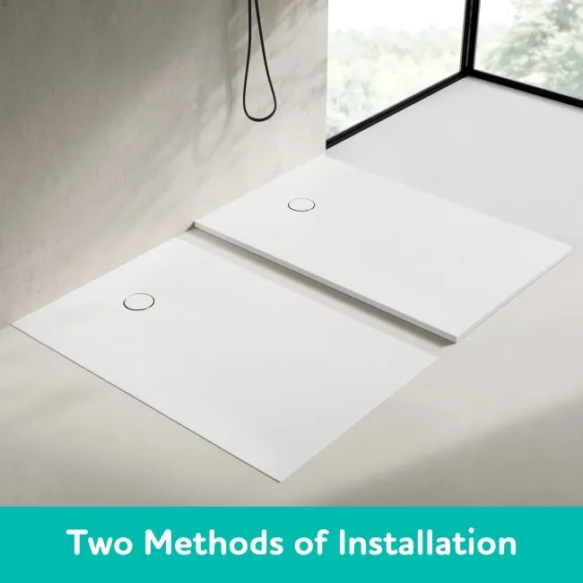 Seoul Low Profile Square Matt White Stone Shower Tray 900x900mm