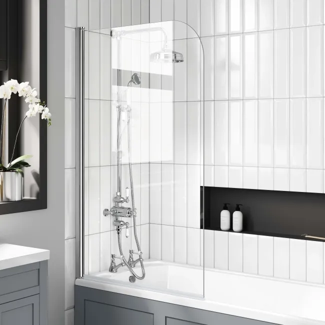 Warwick 1700x750 Traditional Shower Bath & 6mm Easy Clean Screen