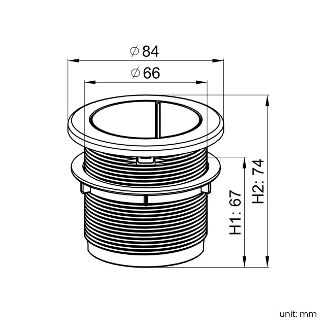 Arizona Pneumatic Concealed Cistern With Matt Black Round Push Button