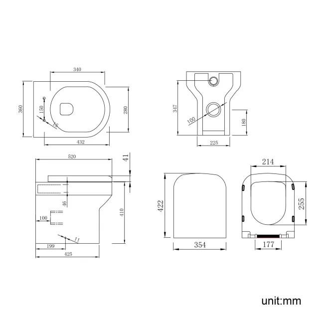 Denver Back To Wall Toilet With Soft Close Seat