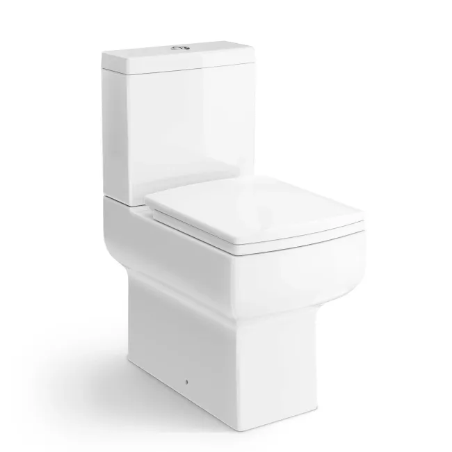 Portland Fully Back to Wall Close Coupled Toilet With Soft Close Slim Seat