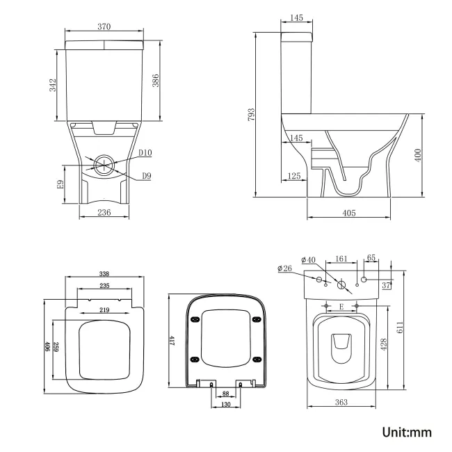 Atlanta Rimless Close Coupled Toilet With Soft Close Seat