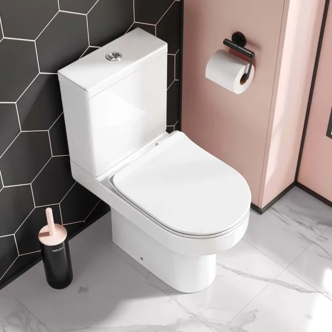 Denver Rimless Close Coupled Toilet & Pedestal Basin Set