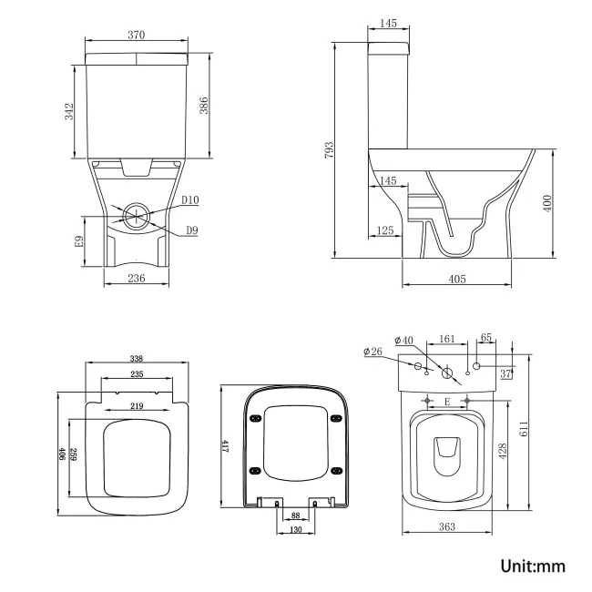 Atlanta Rimless Close Coupled Toilet & Pedestal Basin Set