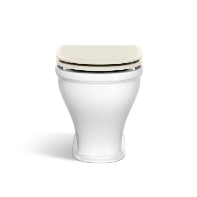 Kansas Traditional Rimless Back To Wall Toilet With Chalk White Wooden Seat - Brushed Brass Hinges