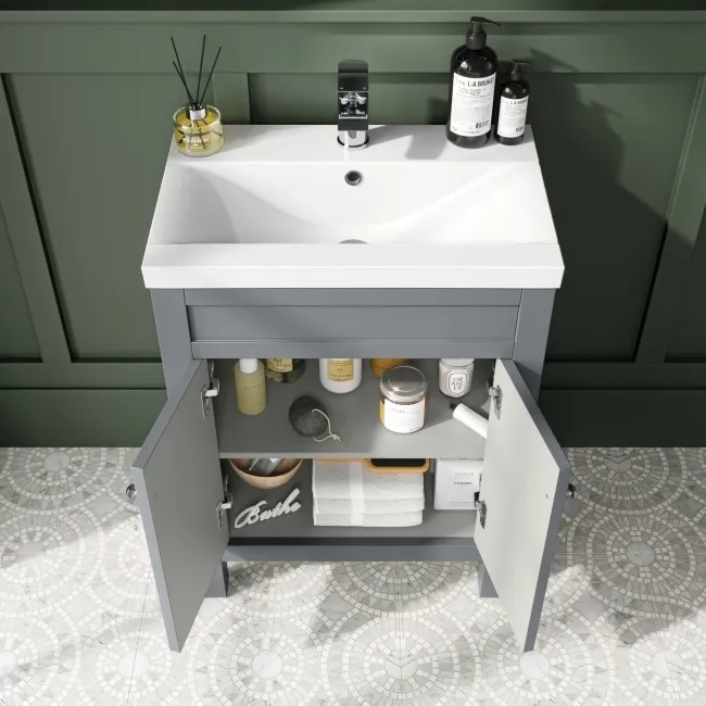 Bermuda Dove Grey Basin Vanity 600mm
