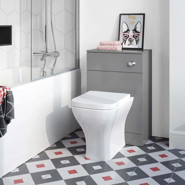 Quartz Stone Grey Back To Wall Unit and Atlanta Toilet