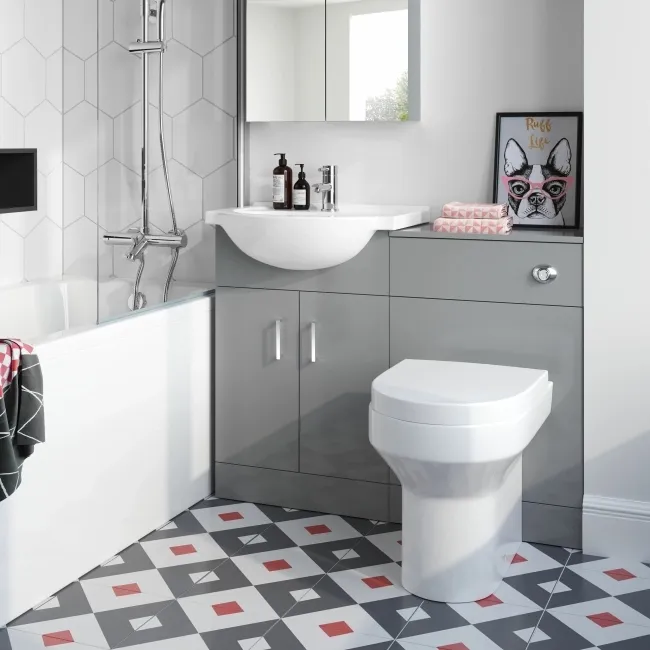 Quartz Stone Grey Combination Vanity Basin and Denver Toilet 1050mm