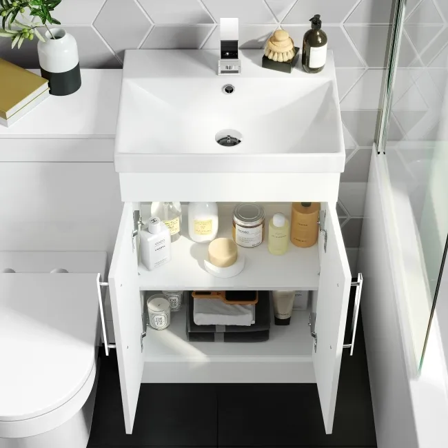 Avon Gloss White Combination Vanity Basin and Miami Toilet 1000mm