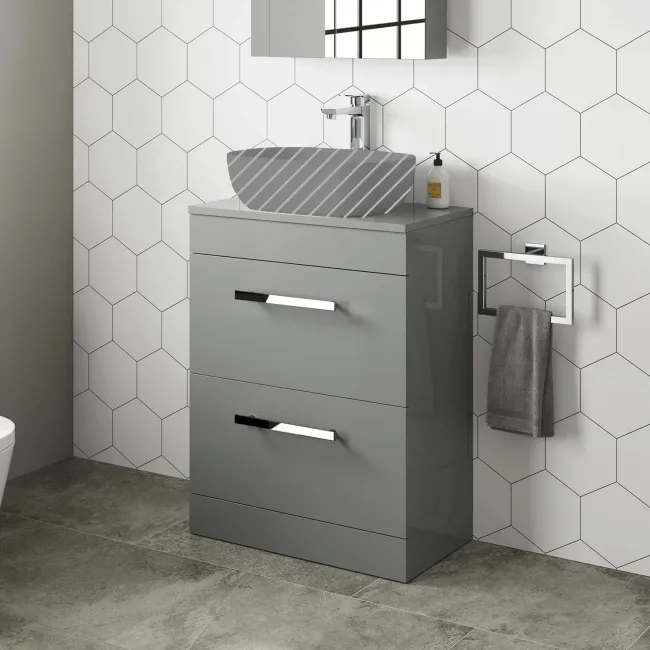 Avon Stone Grey Drawer 600mm - Excludes Counter Top Basin