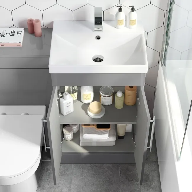 Avon Stone Grey Combination Vanity Basin and Miami Toilet 1000mm