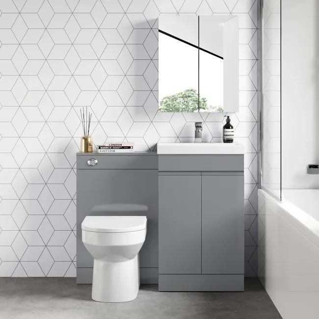 Trent Stone Grey Combination Vanity Basin and Miami Toilet 1000mm