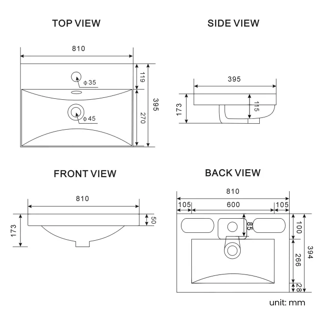 Trent Stone Grey Combination Vanity Basin and Aruba Toilet 1300mm