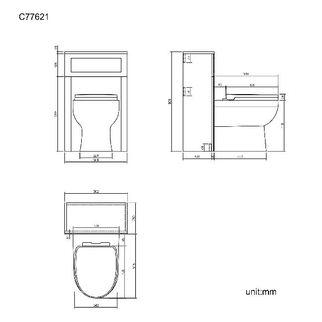 Bermuda Traditional Dove Grey Slimline Back To Wall Unit and Seattle Toilet