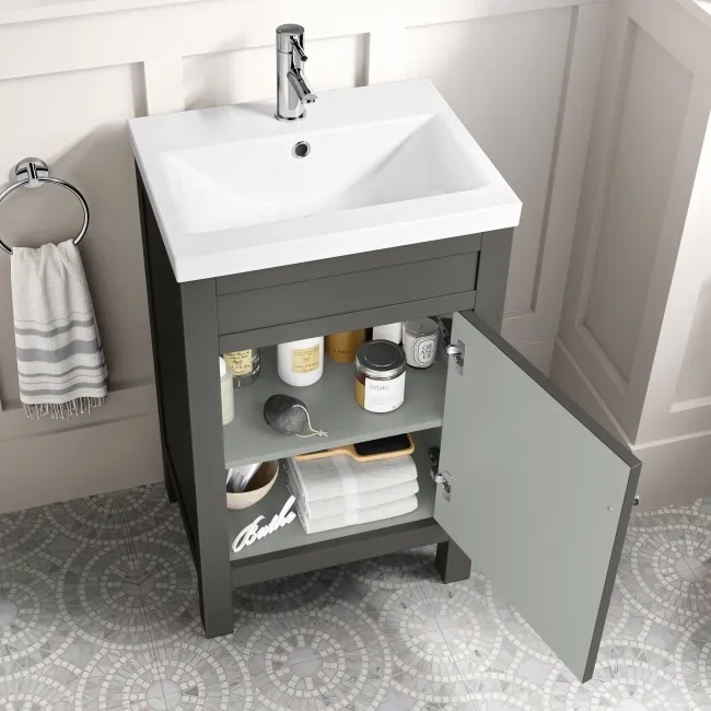 Bermuda Graphite Grey Basin Vanity 500mm