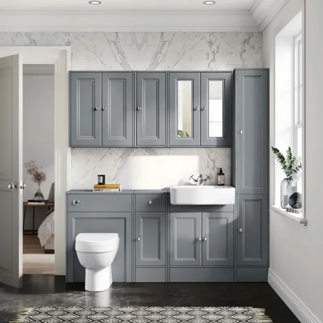 Monaco Dove Grey Combination Vanity Basin and Seattle Toilet 1500mm
