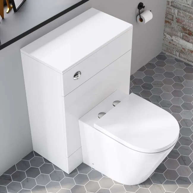 Harper Gloss White Back To Wall Unit and Boston Toilet
