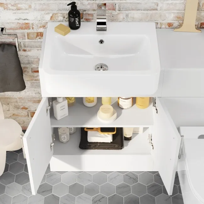 Harper Gloss White Combination Vanity Basin and Boston Toilet 1200mm