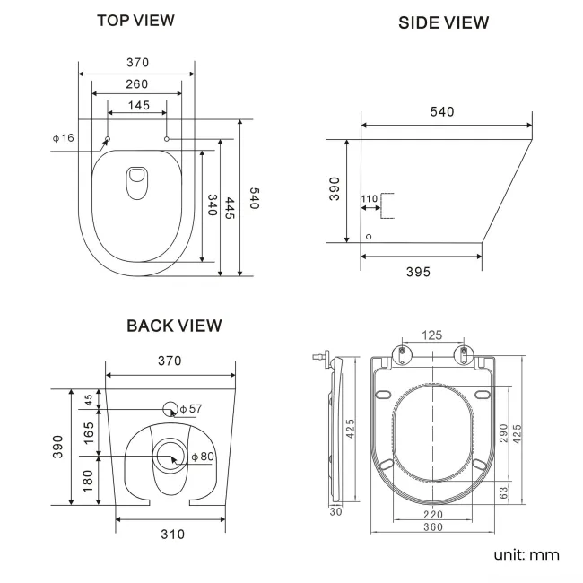 Foster Tungsten Grey Back To Wall Unit and Boston Toilet