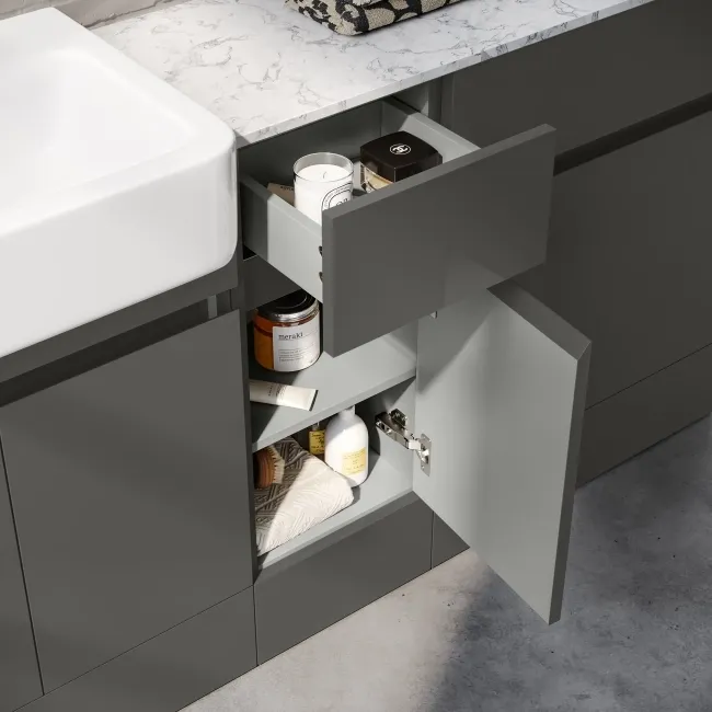 Foster Tungsten Grey Combination Vanity Basin with Marble Top & Tucson Toilet 1500mm