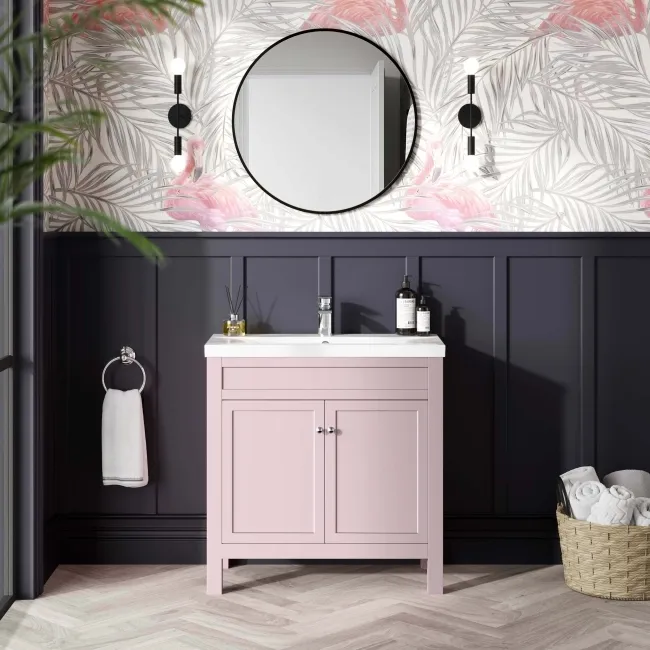 Bermuda Cashmere Pink Basin Vanity 800mm
