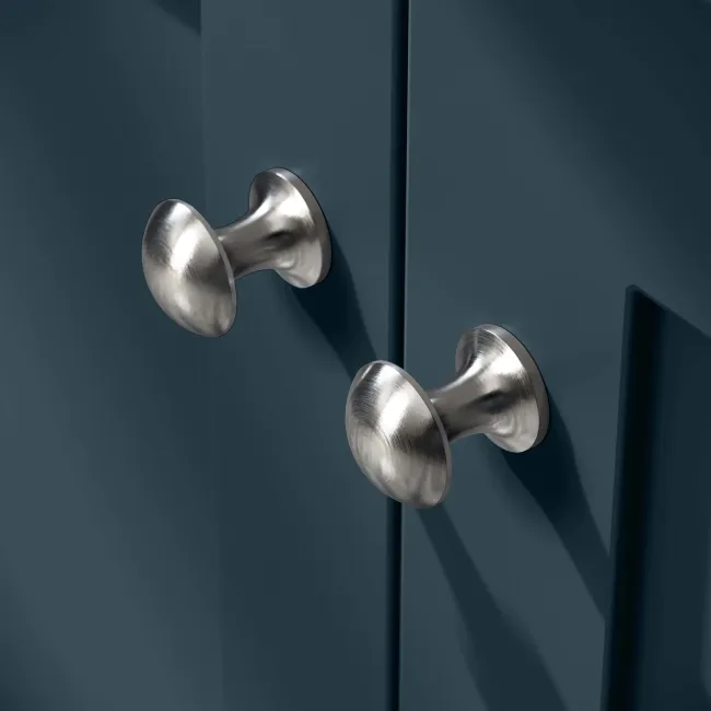 Capri Navy Blue Vanity with Semi Recessed Basin 750mm - Brushed Handles