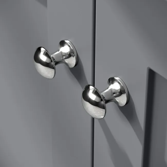 Milos Fog Grey Combination Vanity Basin and Houston Toilet 1000mm - Chrome Handles