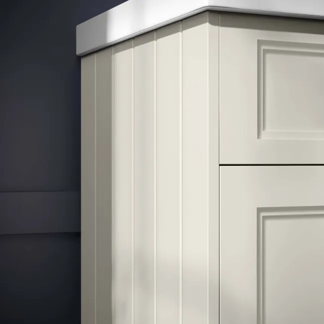 Lucia Chalk White Double Basin Vanity 1200mm - Brass Knurled Handles