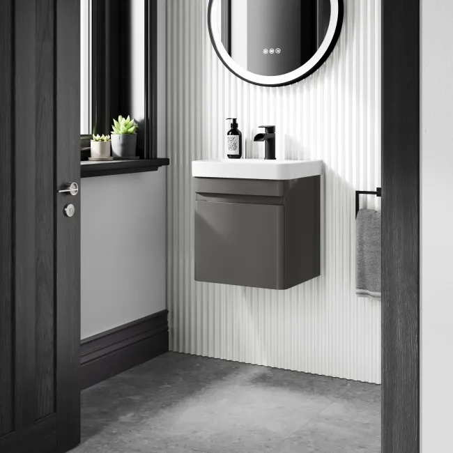 Corsica Tungsten Grey Wall Hung Slimline Basin Vanity 400mm