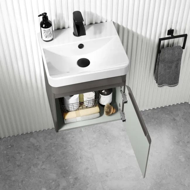 Corsica Tungsten Grey Wall Hung Slimline Basin Vanity 400mm