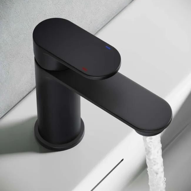 Anker Matt Black Basin & Bath Mixer Tap Set