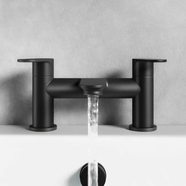 Anker Matt Black Basin & Bath Mixer Tap Set