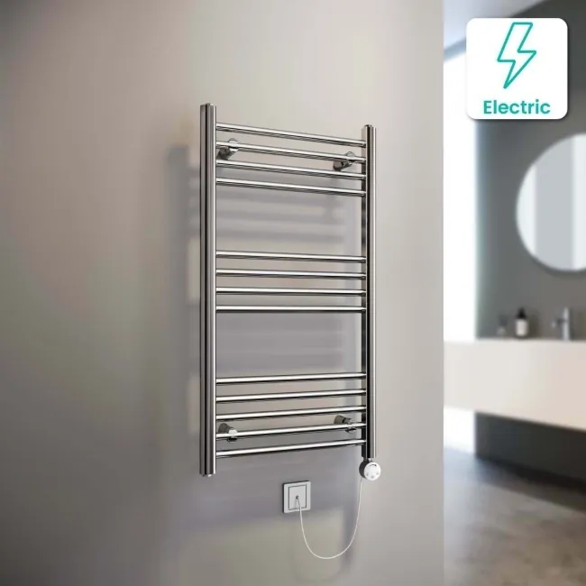 Barcelona Electric Chrome Straight Heated Towel Rail 1000x500mm