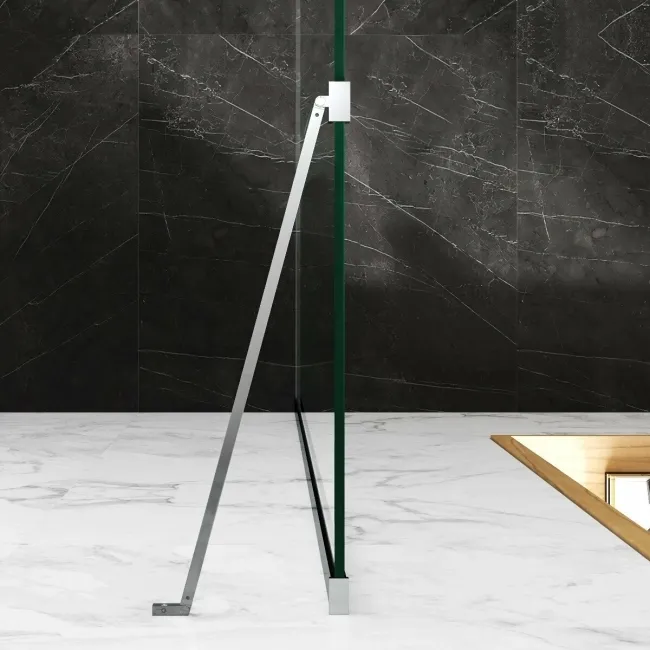 Copenhagen Easy Clean 8mm Walk In Shower Enclosure 800mm & 900mm Glass with Pivotal Return Panel