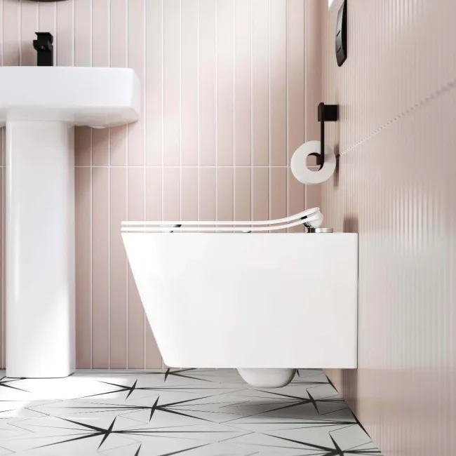 Nevada Rimless Wall Hung Toilet With Premium Soft Close Slim Seat