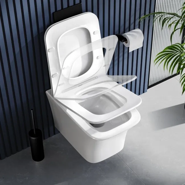 Houston Rimless Wall Hung Toilet With Premium Soft Close Slim Seat